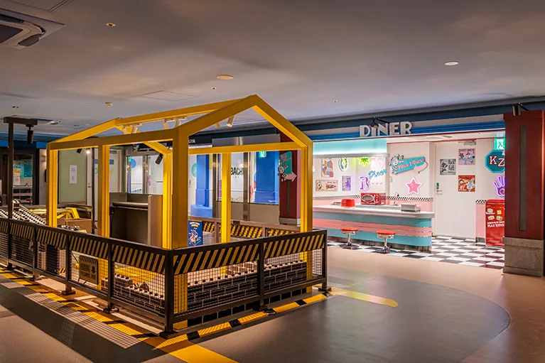 Neighborhood-Bereich für kleine Kinder bei KidZania Fukuoka