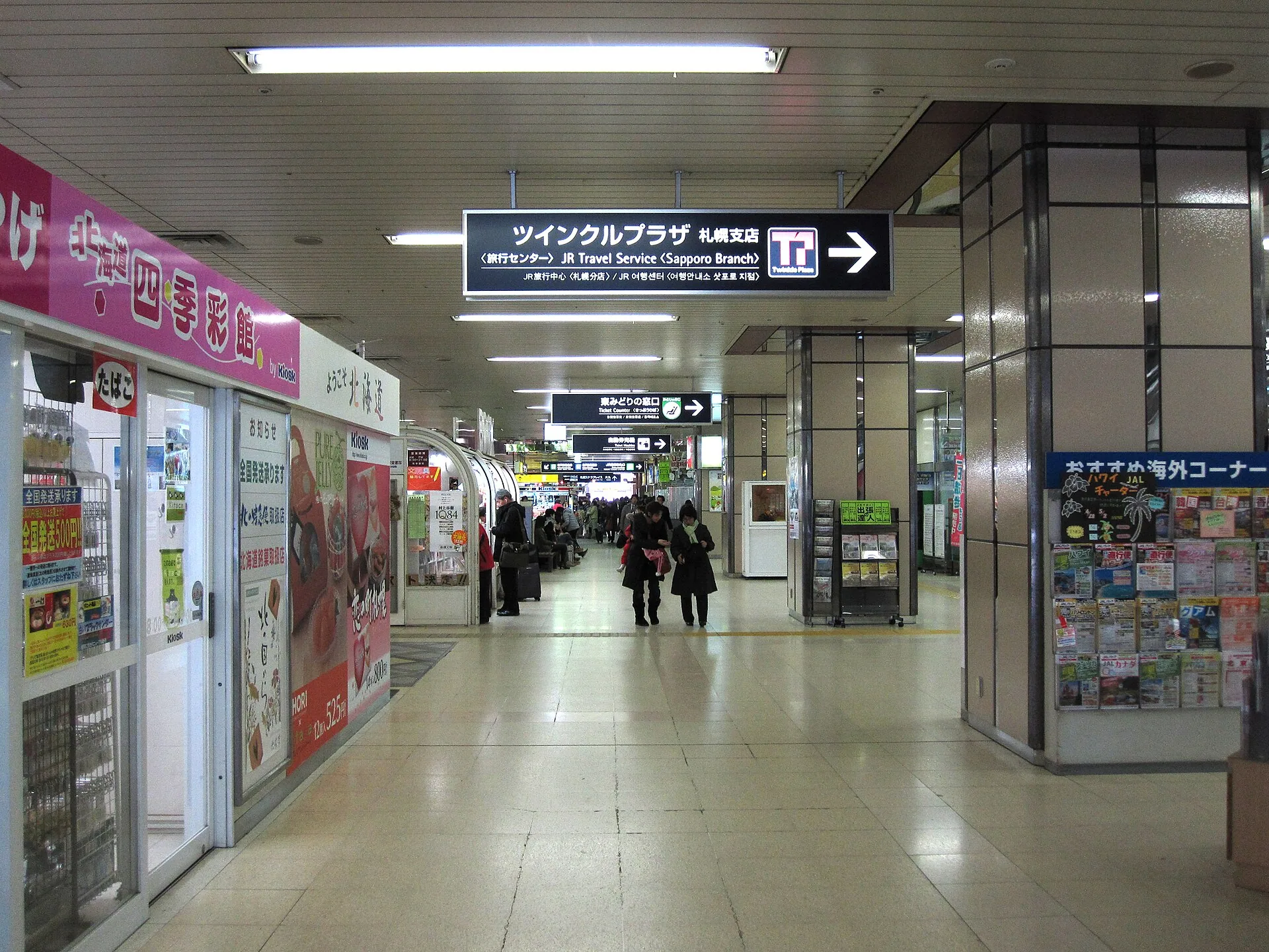 Verschneiter Odori-Park und beleuchtetes Stadtzentrum von Sapporo