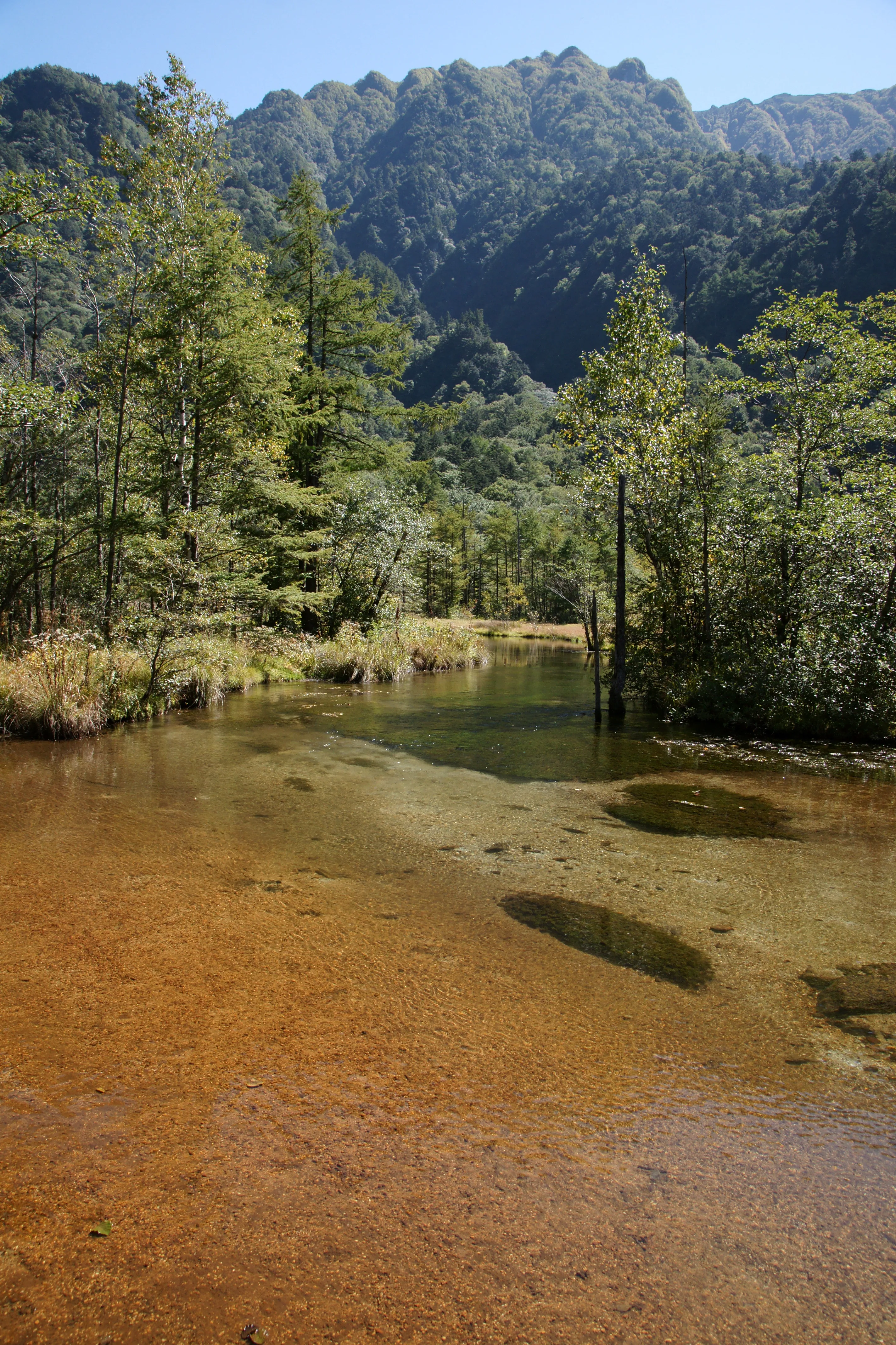 Wanderweg am Tashiro-See und durch die Feuchtgebiete von Kamikochi