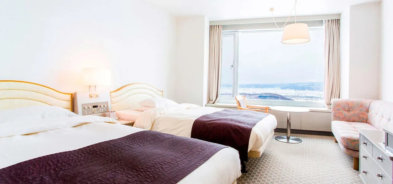 Twin-Zimmer im Shin Furano Prince Hotel